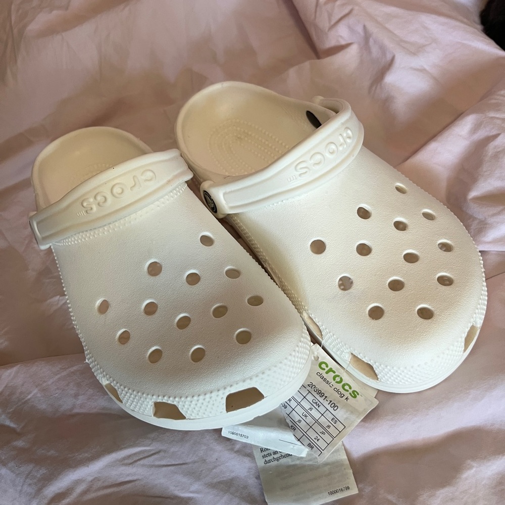 White Classic Crocs